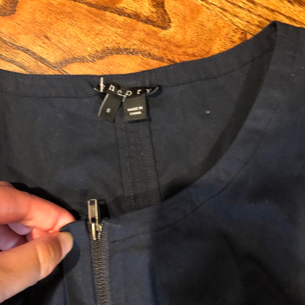 Theory Navy Front Zipper Dress 6 - Picture 5 of 8